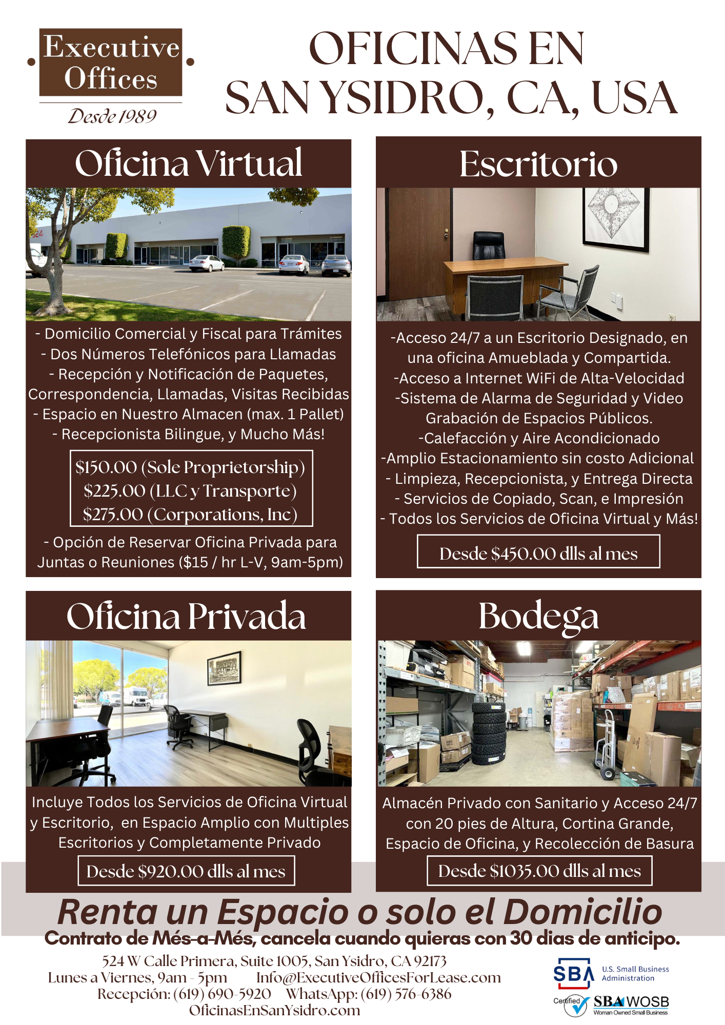 BODEGA CON RECEPCION DISPONIBLE EN SAN YSIDRO