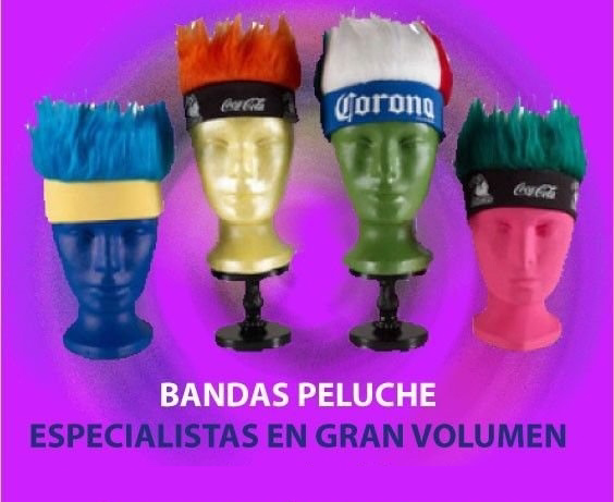 BANDAS PARA LA CABEZA CON PELUCHE LOCO PARA CAMPAÑAS DEL MUNDIAL DE FUTBOL