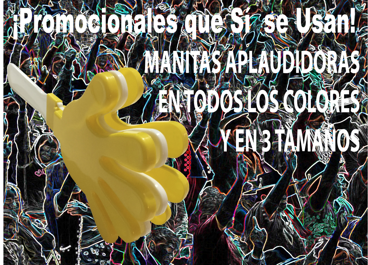MANITAS APLAUDIDORAS PERSONALIZADAS EN 3 TAMAÑOS Y EN EL COLOR DE TU MARCA