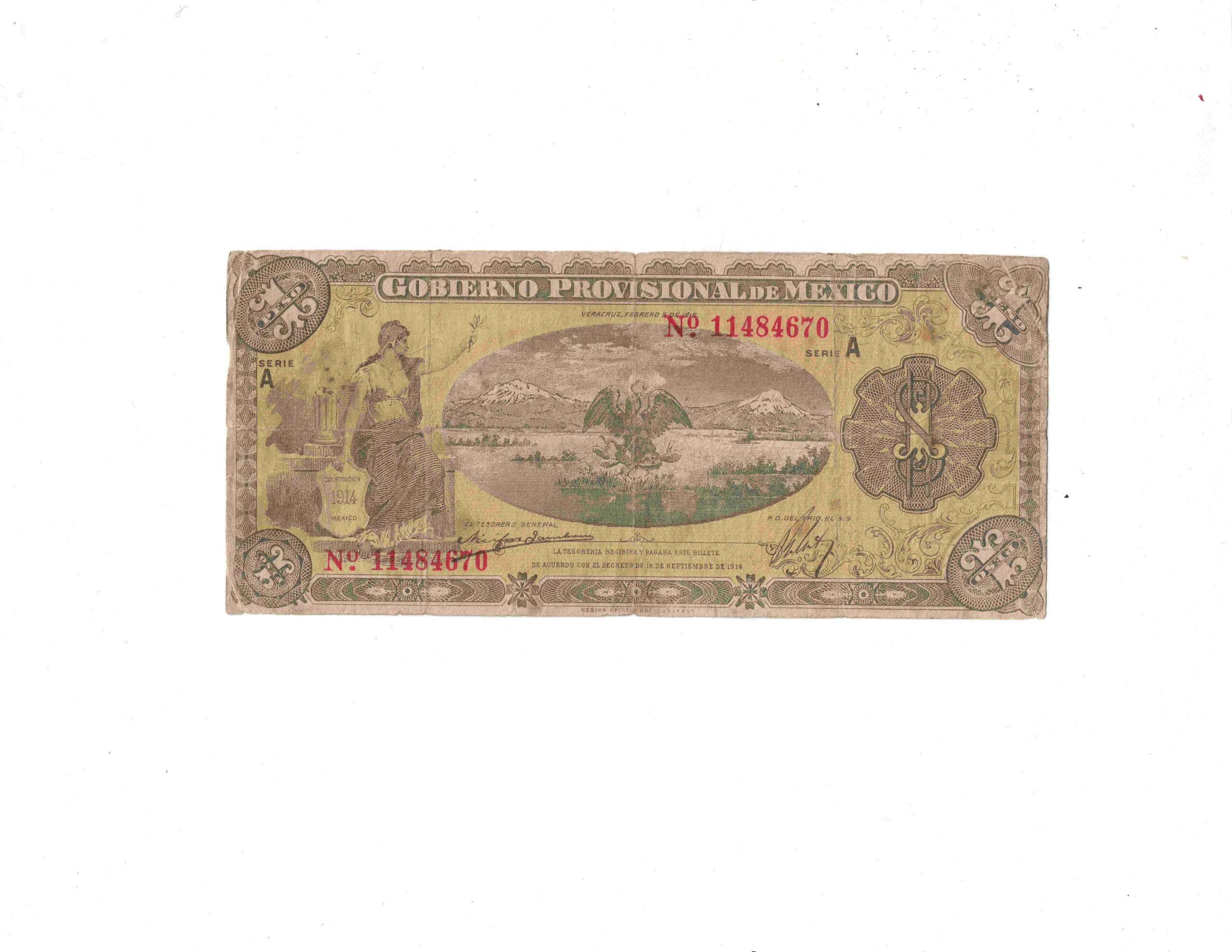 Billete de la Revolucion mexicana