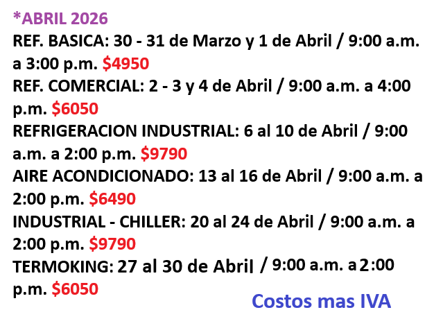 Cursos de refrigeracion