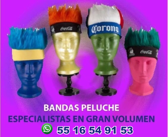 BANDAS PARA LA CABEZA CON PELUCHE LOCO PARA CAMPAÑAS DEL MUNDIAL DE FUTBOL