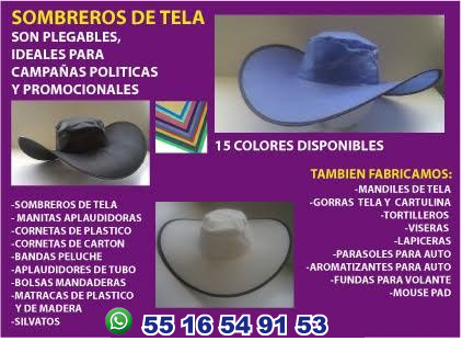 SOMBREROS PARA CAMPAÑAS TIPO VAQUERO PLEGABLES