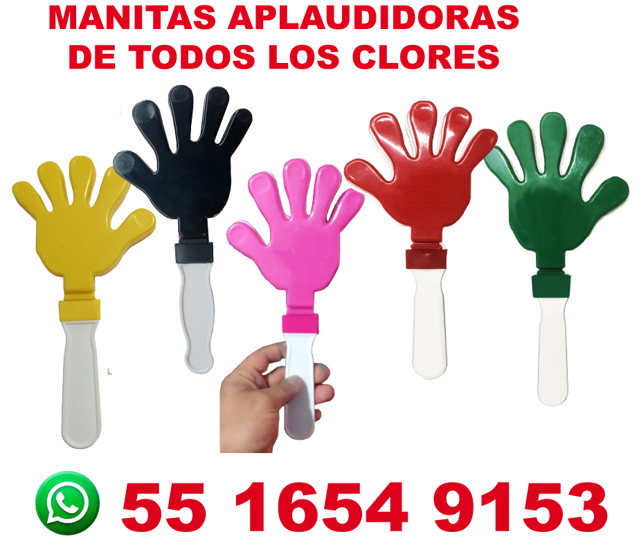 MANITAS APLAUDIDORAS PERSONALIZADAS EN 3 TAMAÑOS Y EN EL COLOR DE TU MARCA