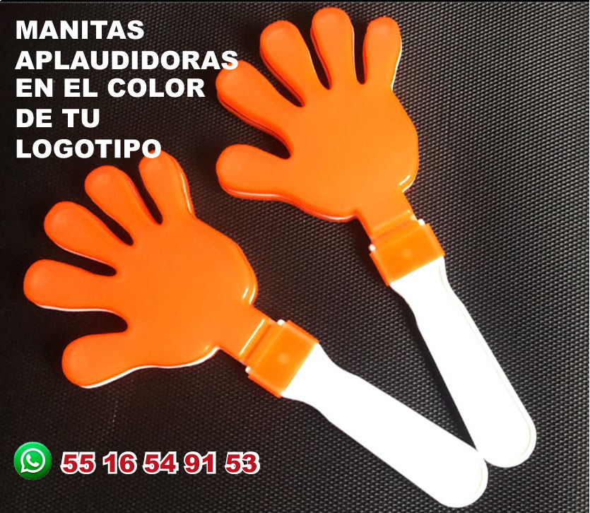 MANITAS APLAUDIDORAS PERSONALIZADAS EN 3 TAMAÑOS Y EN EL COLOR DE TU MARCA